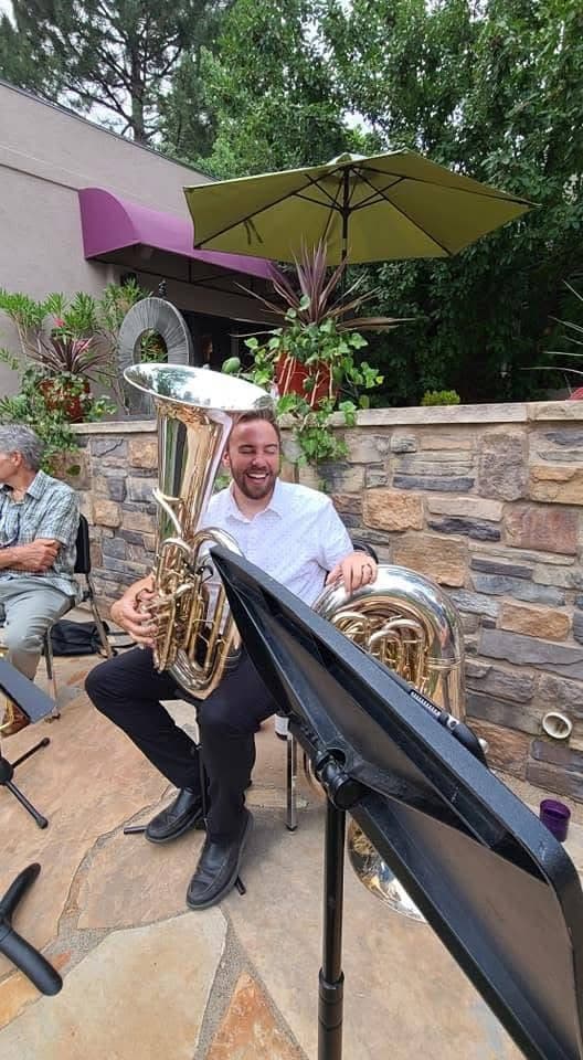 Steve playing the tuba